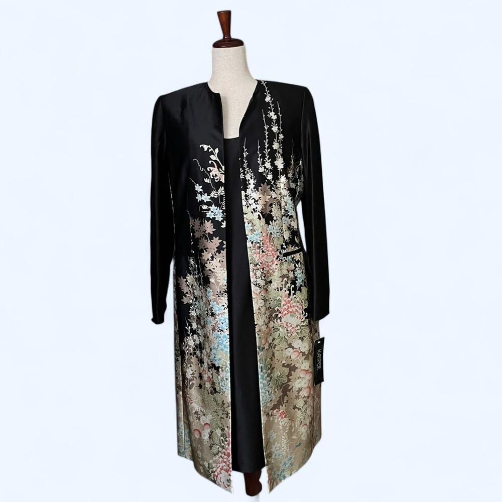 Kasper Women's Floral Pattern Jacket and Black Dress